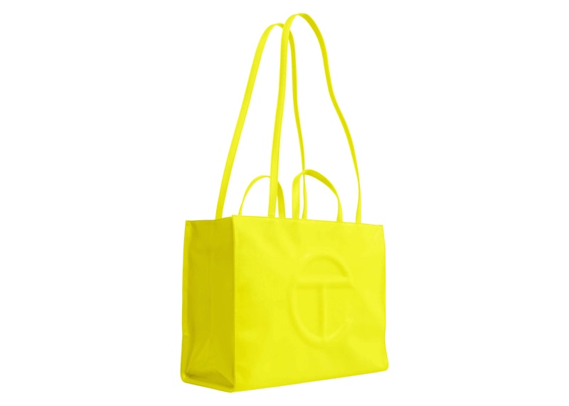 Telfar Shopping Bag Large Highlighter Yellow in Vegan Leather US