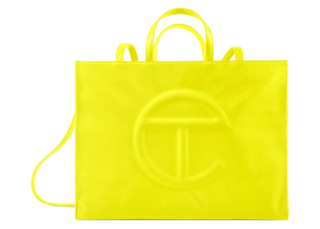 Pre-owned Telfar Shopping Bag Large Highlighter Yellow