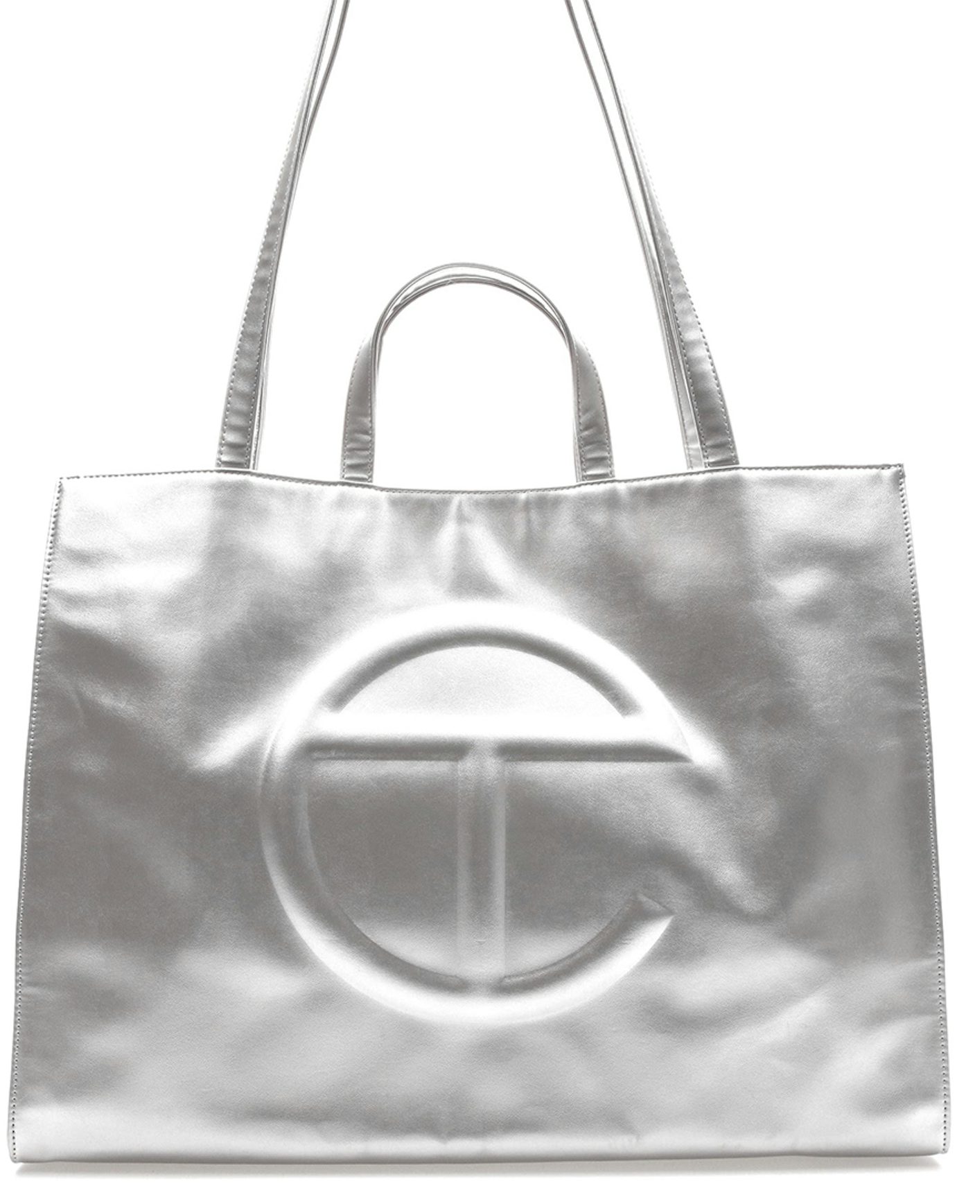 Telfar Shopping Bag Medium Tan in Vegan Leather with Silver-tone - US