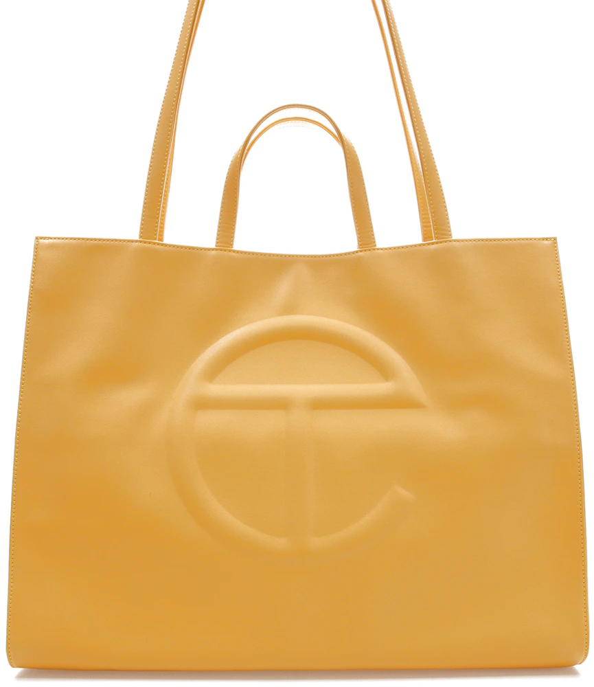 Telfar Shopping Bag Large Yellow in Vegan Leather with Silver-tone - US