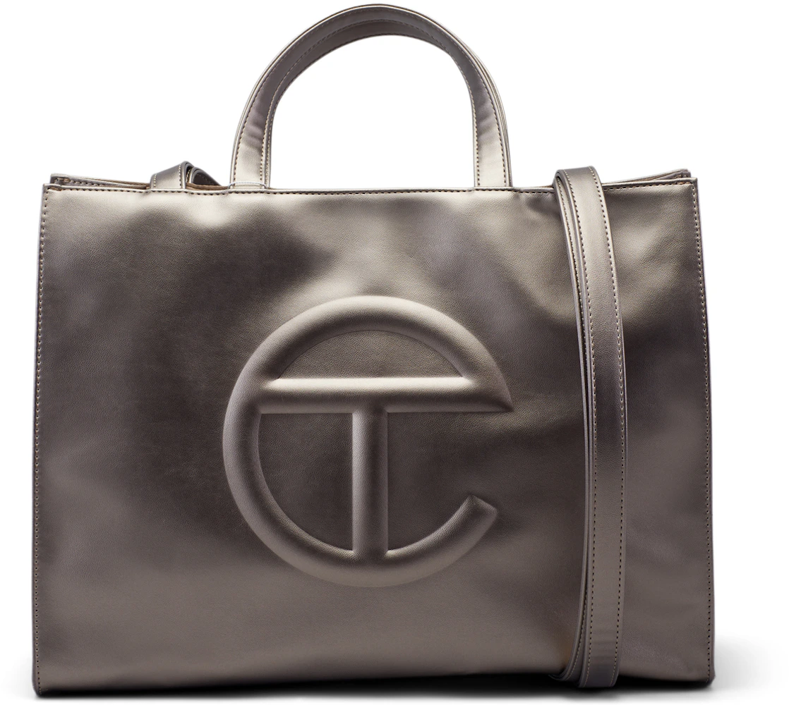 Telfar Shopping Bag Medium Bronze in Vegan Leather with Silver-tone - US