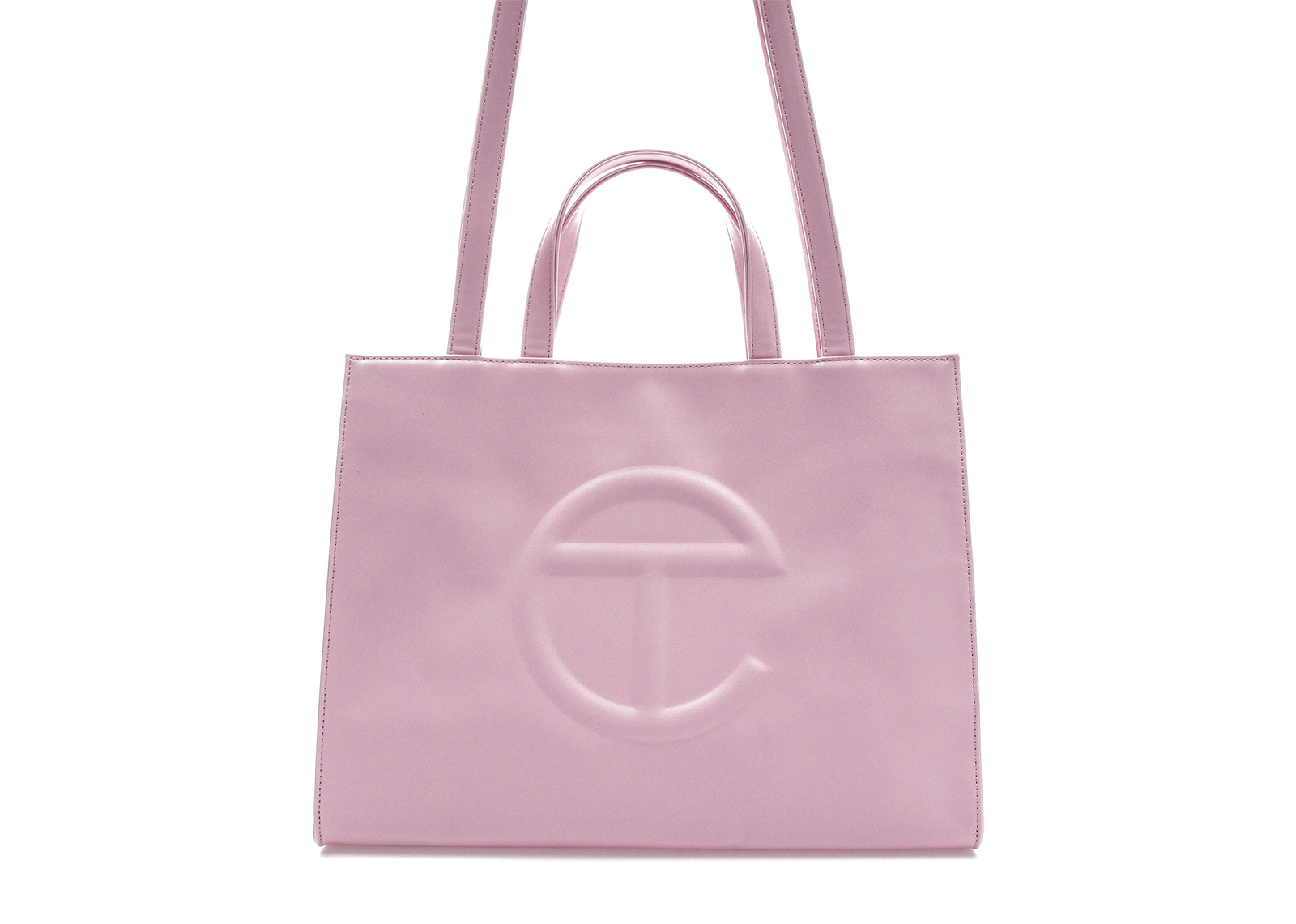 Telfar Shopping Bag Medium Bubblegum Pink in Vegan Leather with 