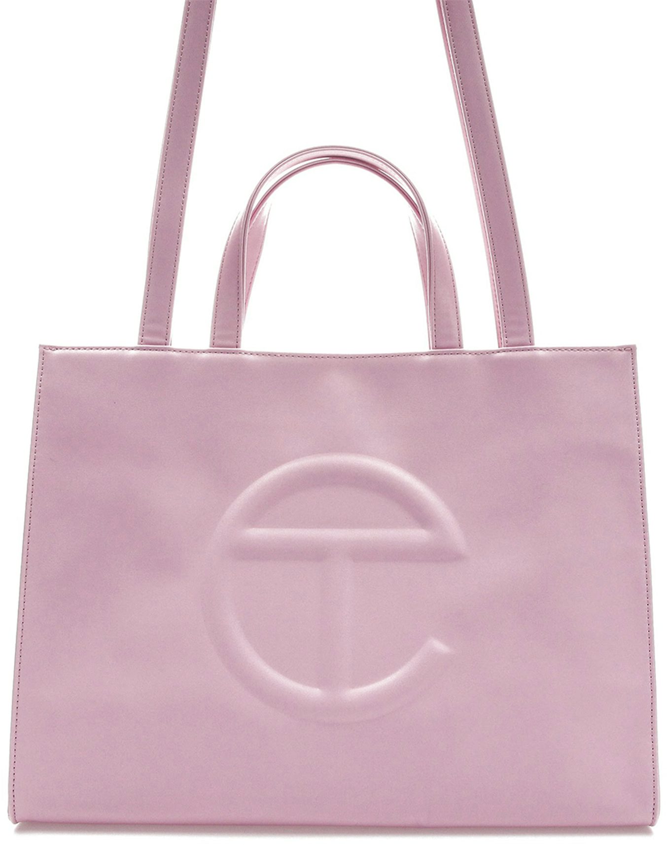 Medium shopping bag handbag Telfar Pink in Suede - 31877432