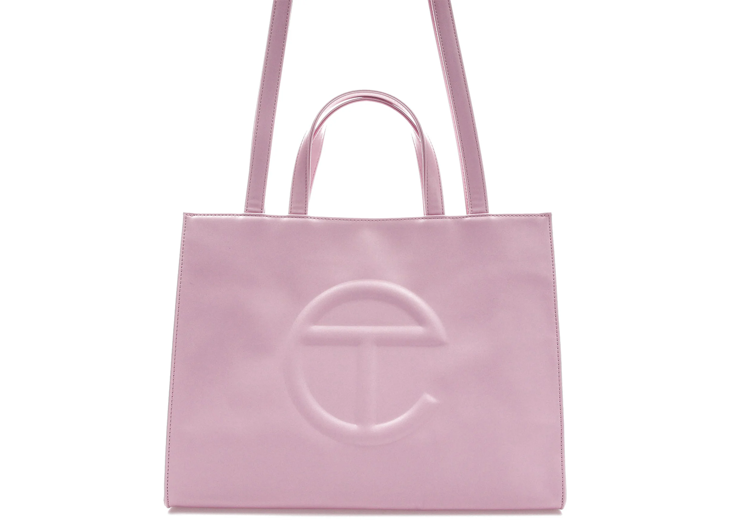 Telfar Shopping Bag Medium Bubblegum Pink in Vegan Leather with Silver ...