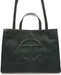 Telfar Shopping Bag Large Dark Olive in Vegan Leather with Silver-tone - US