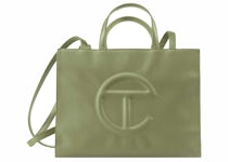 Medium shopping bag leather handbag Telfar Black in Leather - 35630172