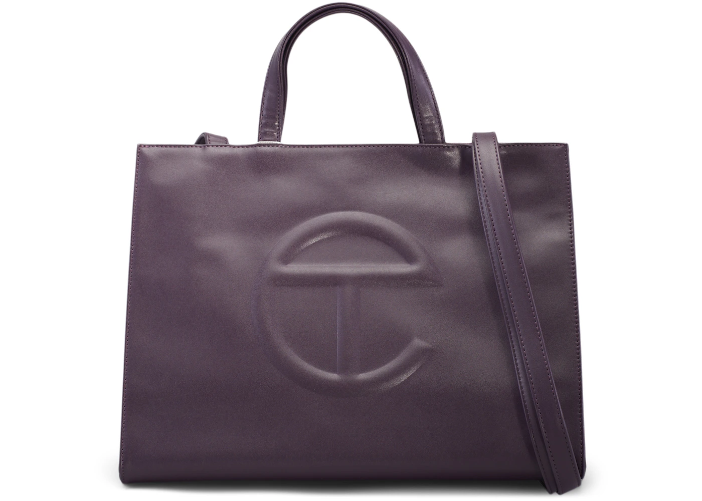 Telfar Shopping Bag Medium Eggplant in Vegan Leather GB