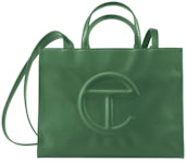 TELFAR Vegan Leather Medium Shopping Bag Navy 1183169