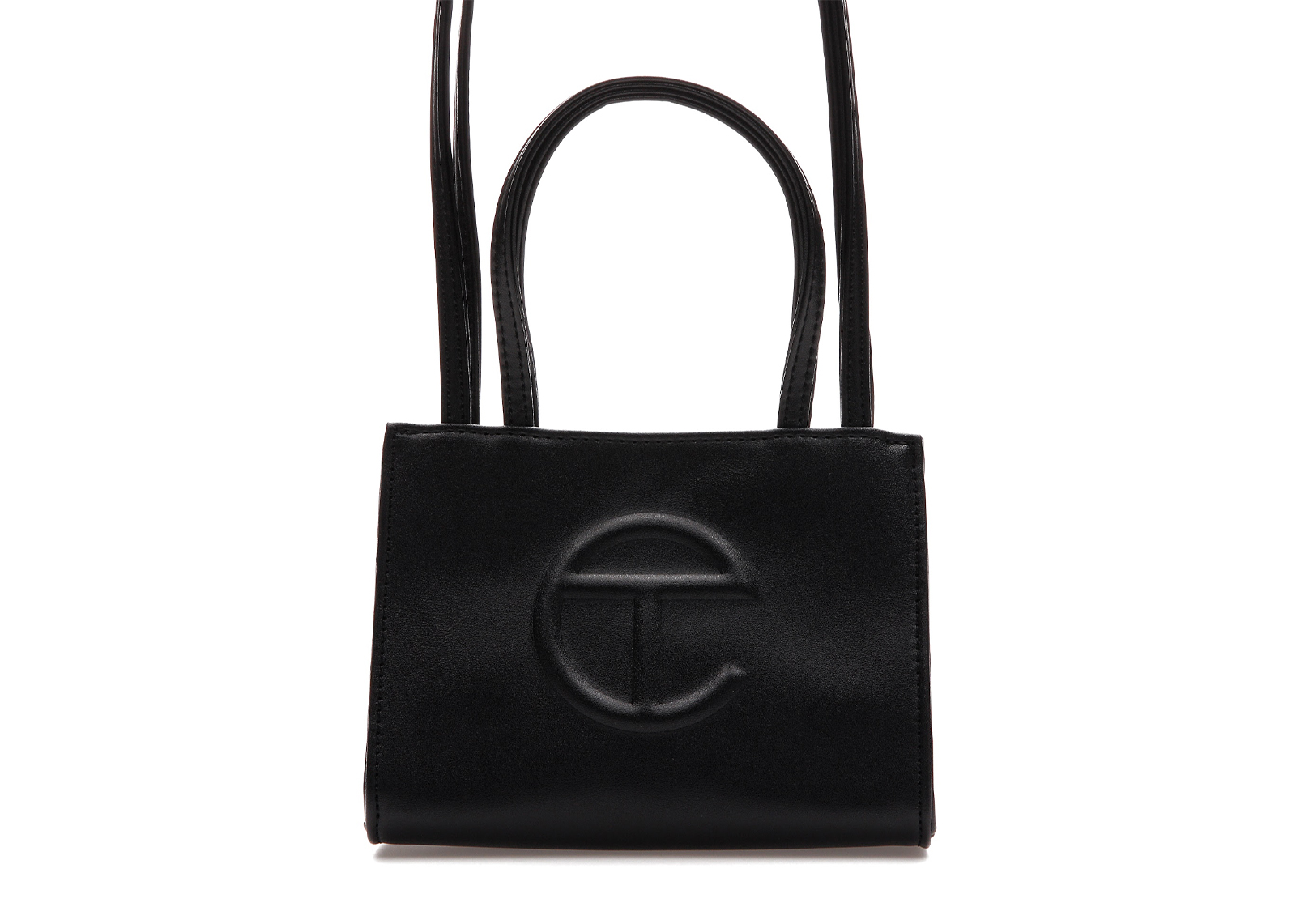 Telfar Shopping Bag Small Black in Vegan Leather with Silver-tone - JP