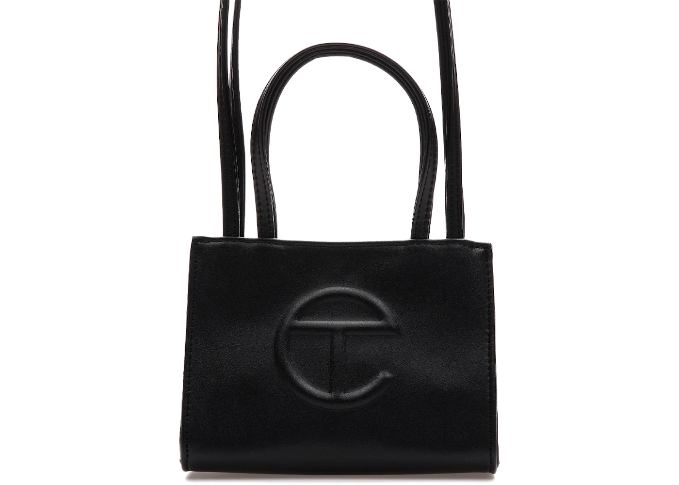 Telfar Shopping Bag Small Black in Vegan Leather with Silver-tone US