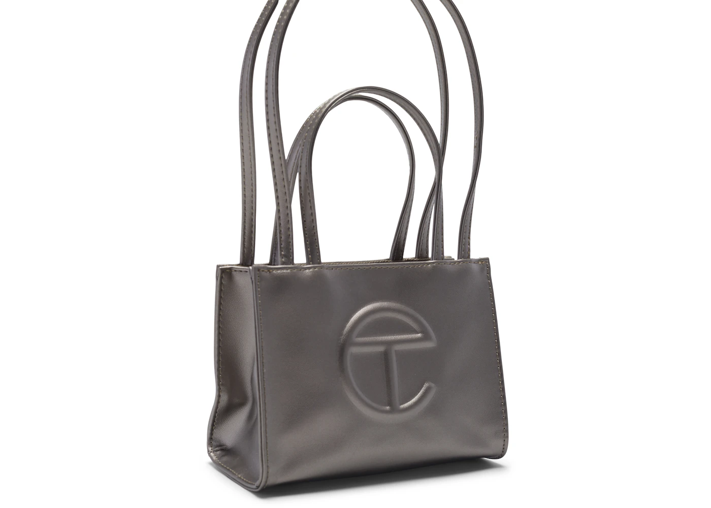 Telfar Shopping Bag Small Bronze in Vegan Leather with Silver-tone - US