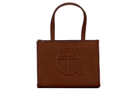 Telfar Shopping Bag Small Chocolate in Vegan Leather with Silver