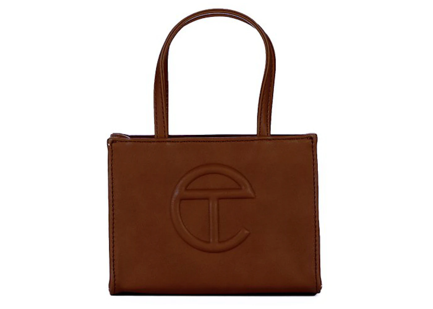 Telfar Shopping Bag Small Chocolate in Vegan Leather with Silver-tone - US