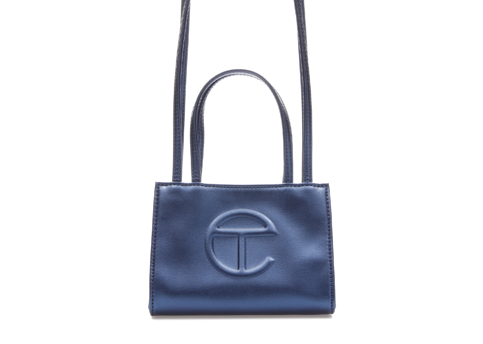 Telfar Shopping Bag Small Cobalt in Vegan Leather with Silver-tone ...