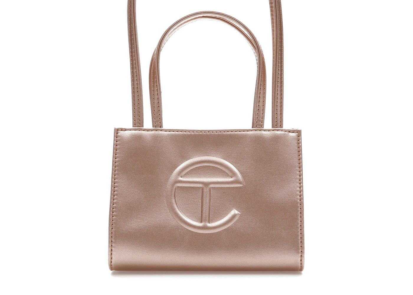 Telfar Shopping Bag Small Copper in Vegan Leather with Silver-tone - US