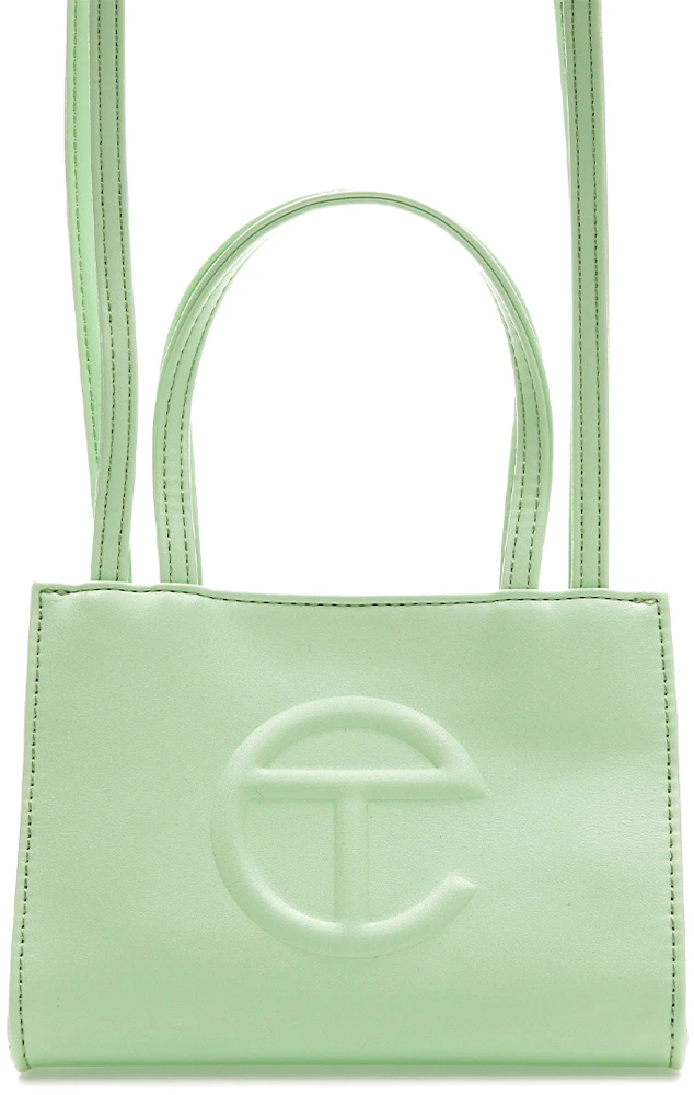 Telfar Shopping Bag Small Double Mint in Vegan Leather with Silver