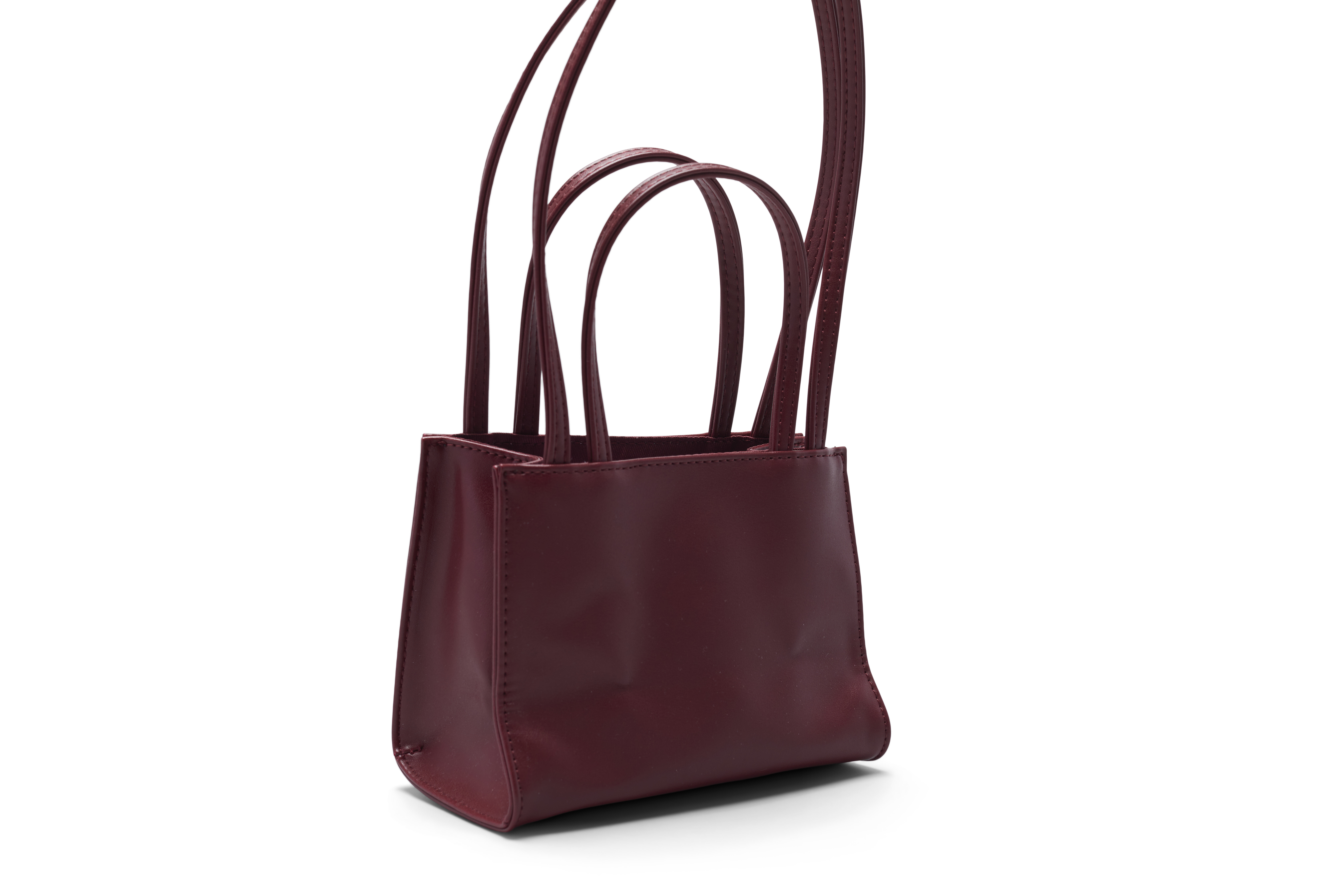 Telfar Shopping Bag Small Oxblood in Vegan Leather with Silver ...