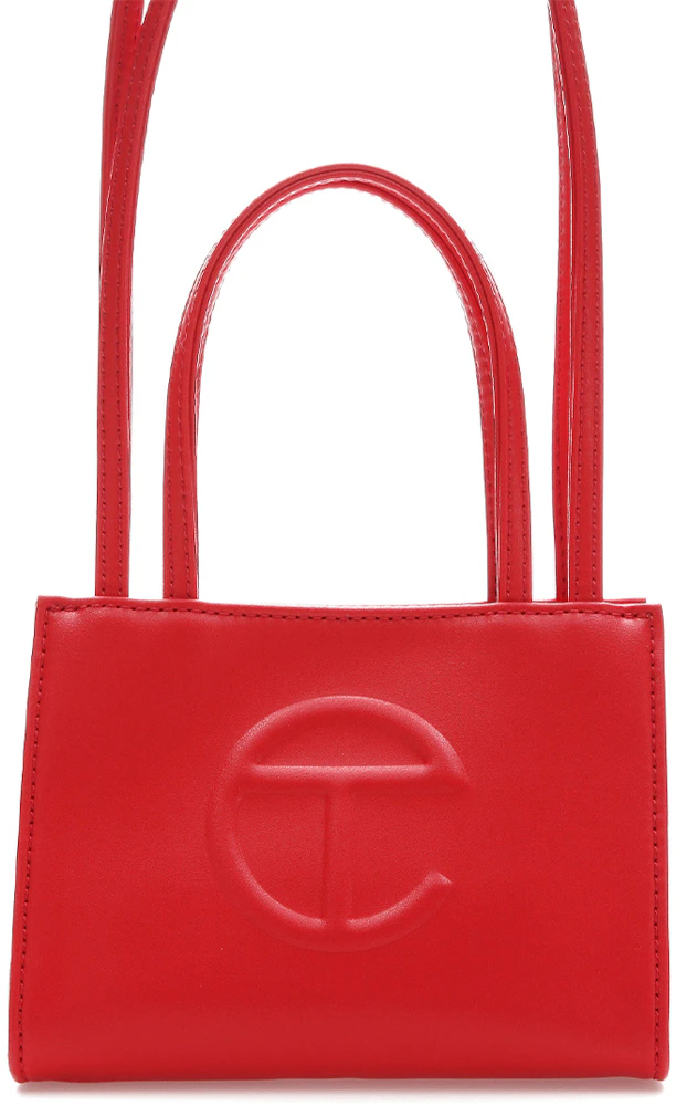 Telfar Bag Small Red in Vegan Leather with Silver-tone - US