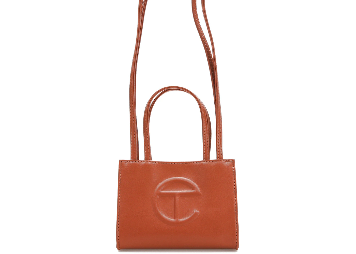 Telfar Shopping Bag Small Tan in Vegan Leather with Silver-tone US