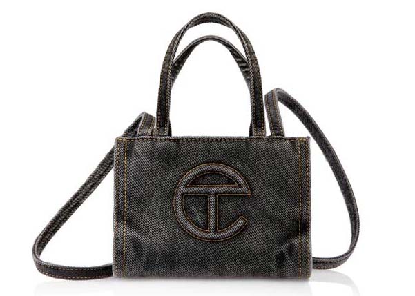 Telfar Small Denim Shopping Bag Black