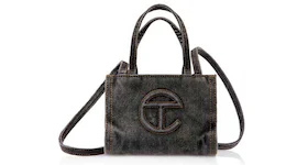 Telfar Small Denim Shopping Bag Black