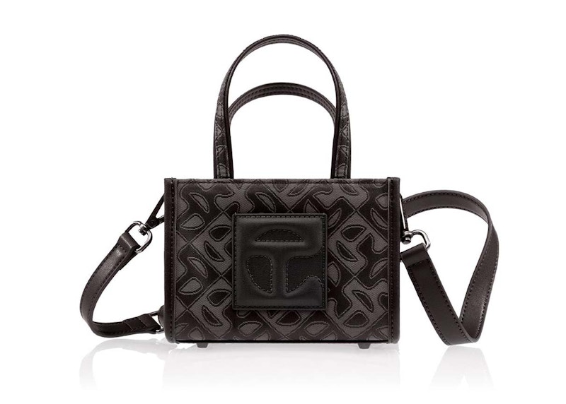 Telfar Small Jacquard Shopper Black Monogram