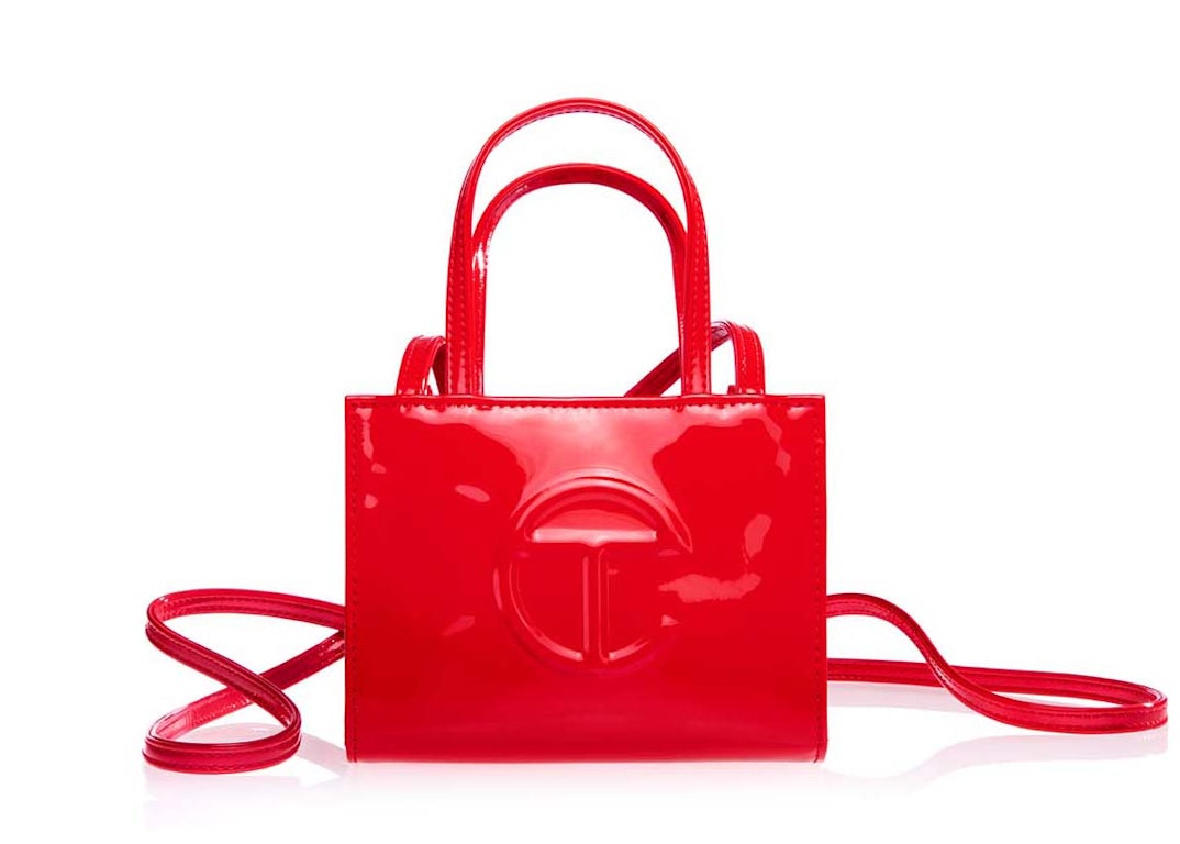 Pre-owned Telfar Small Patent Shopping Bag Red