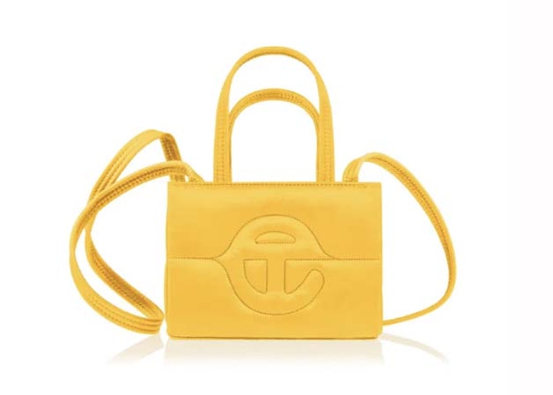 Telfar Small Puff Shopping Bag Yellow in Cotton with Silver-tone - JP