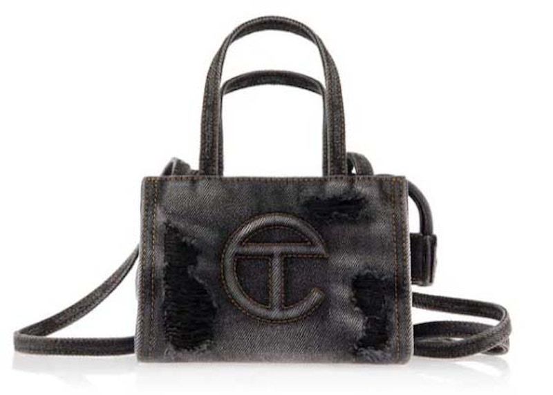 Pre-owned Telfar Small Shopping Bag In Distressed Black