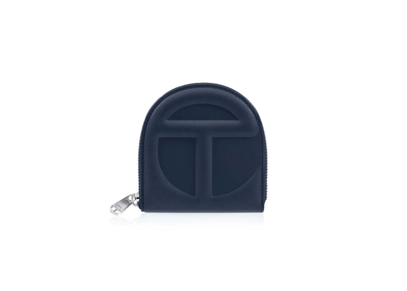 Telfar Wallet Navy in Leather with Silver tone US