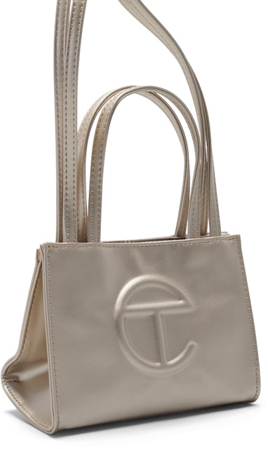 TELFAR Vegan Leather Small Shopping Bag Yellow 1254309