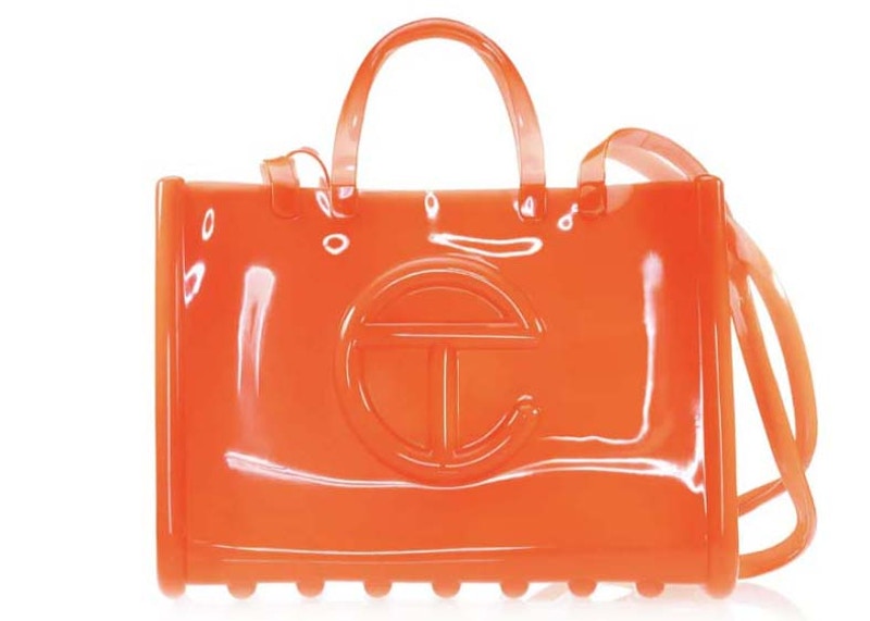 Pre-owned Telfar X Melissa Large Jelly Shopper In Orange