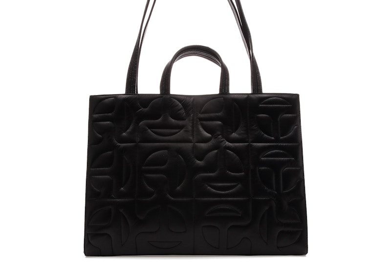 Telfar x Moose Knuckles Leather Quilted Shopper Tote Large Black