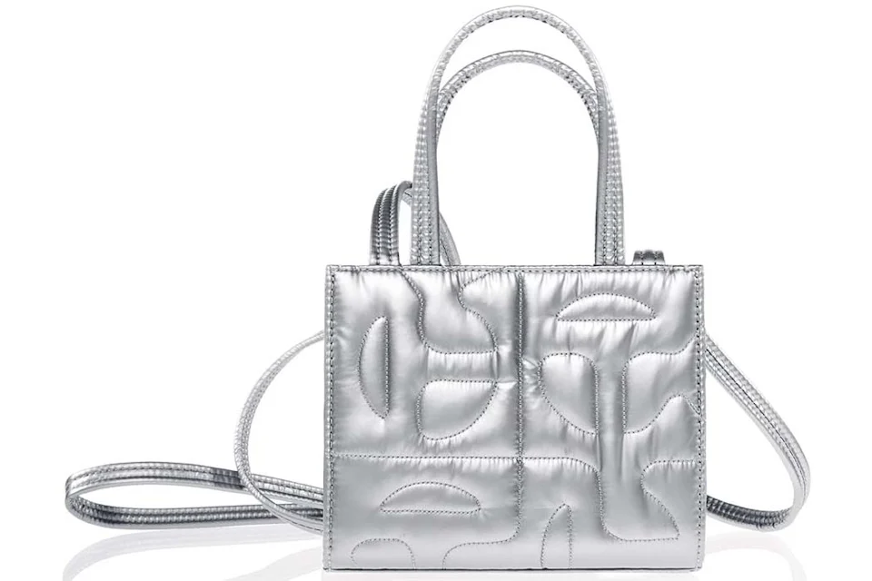 Telfar x Moose Knuckles Quilted Small Shopper Silver in Nylon with ...