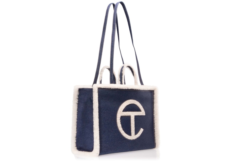 Telfar x UGG Large Shopping Bag Large Denim in Cotton with Silver