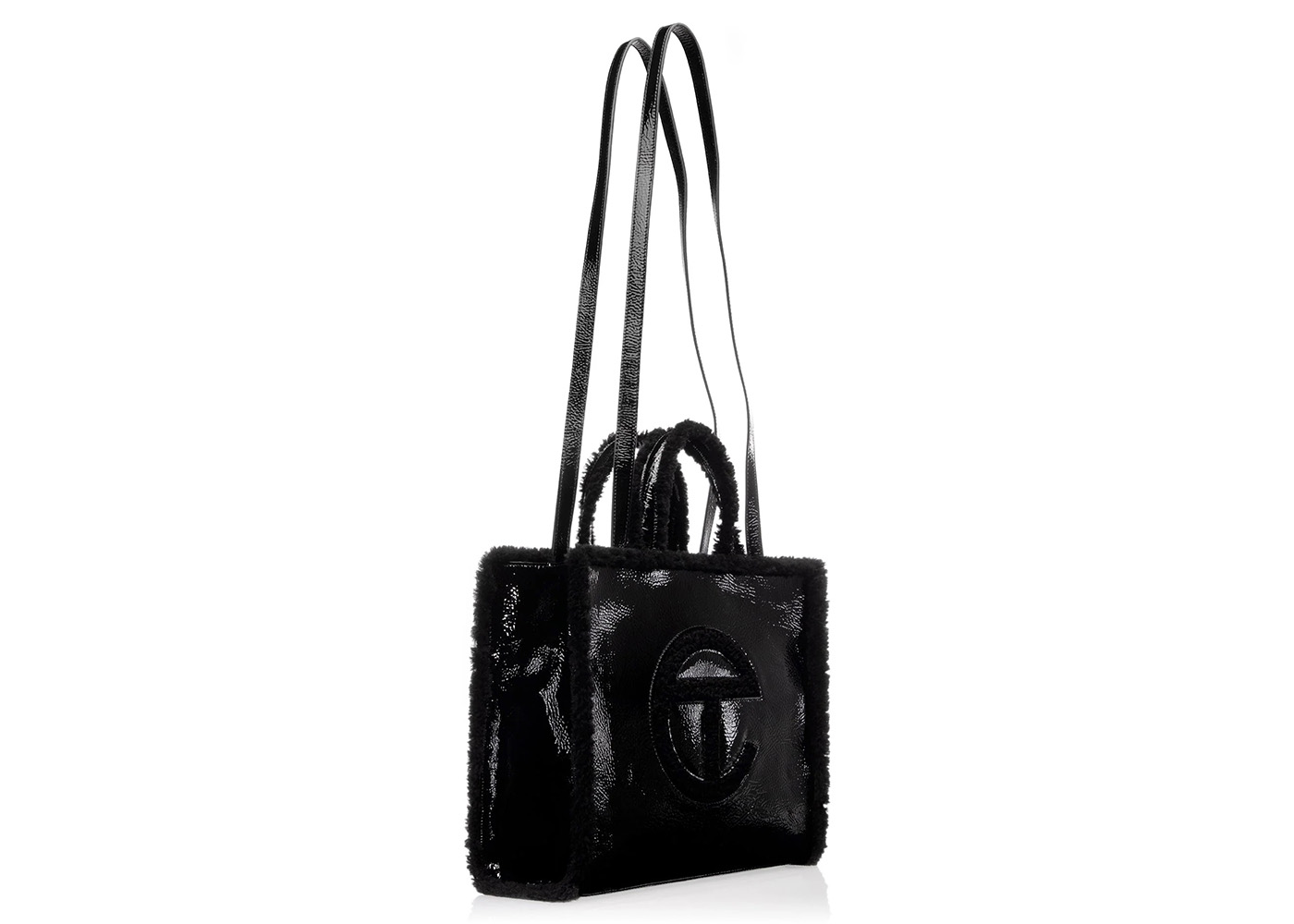 Telfar x UGG Medium Shopper Crinkle Black in Crinkle Patent