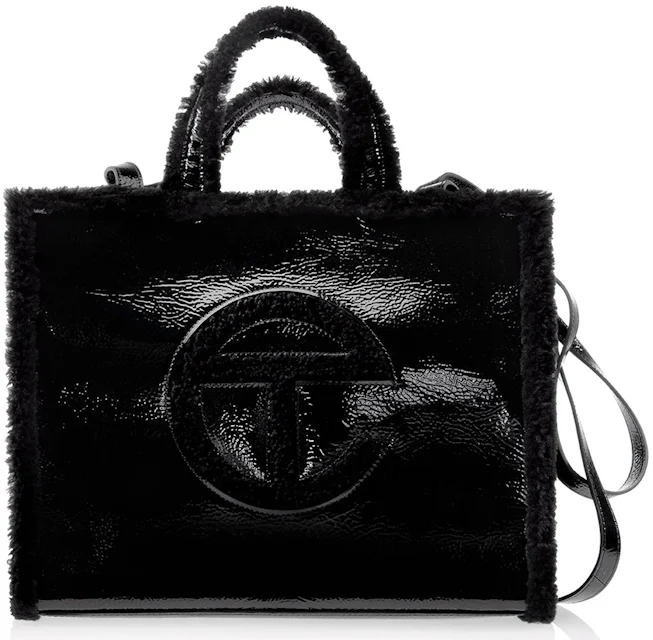 Telfar x UGG Medium Shopper Crinkle Black in Crinkle Patent Leather ...