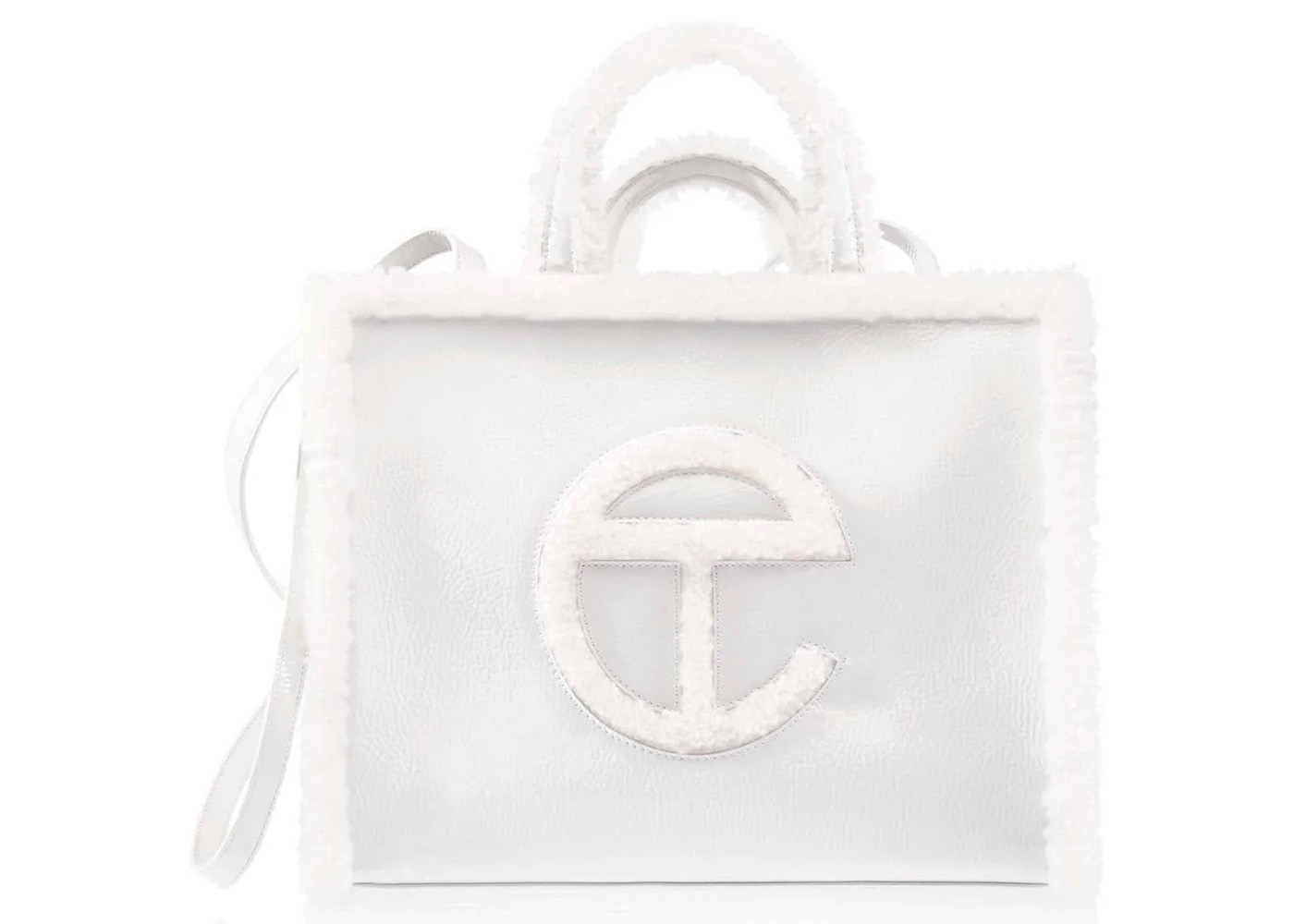 Telfar x UGG Medium Shopper Crinkle White in Crinkle Patent ...
