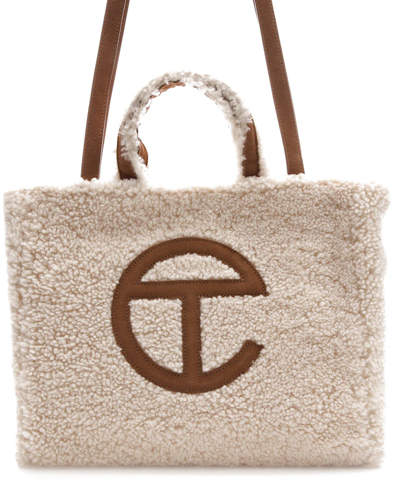 Telfar x UGG Reverse Shopping Bag Medium Natural in Sheepskin/Suede - US