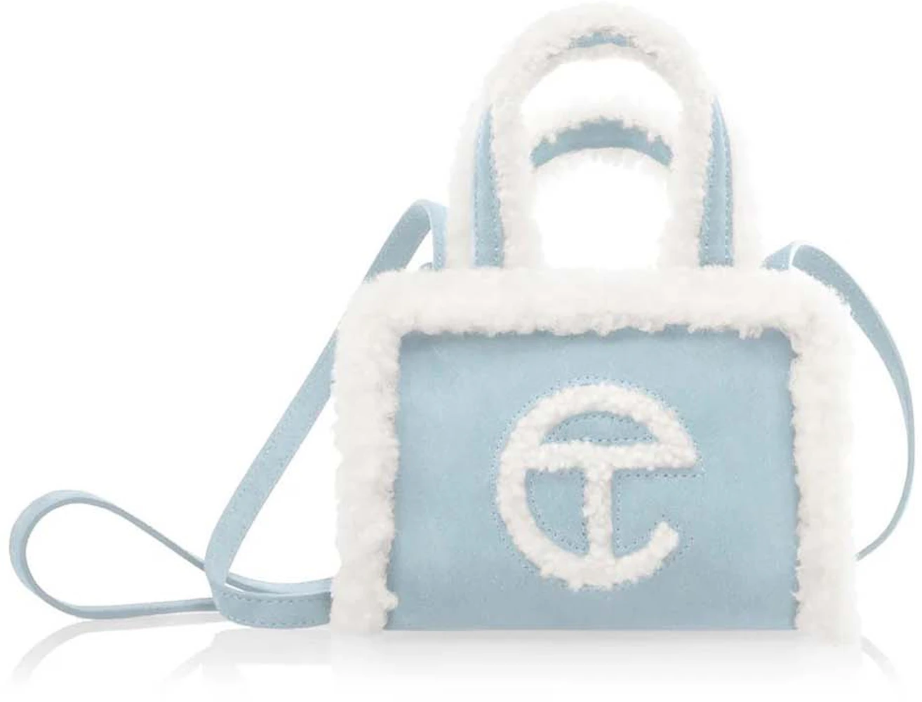 Telfar x UGG Shopping Bag Small Blue in Shearling with Silver-tone - US
