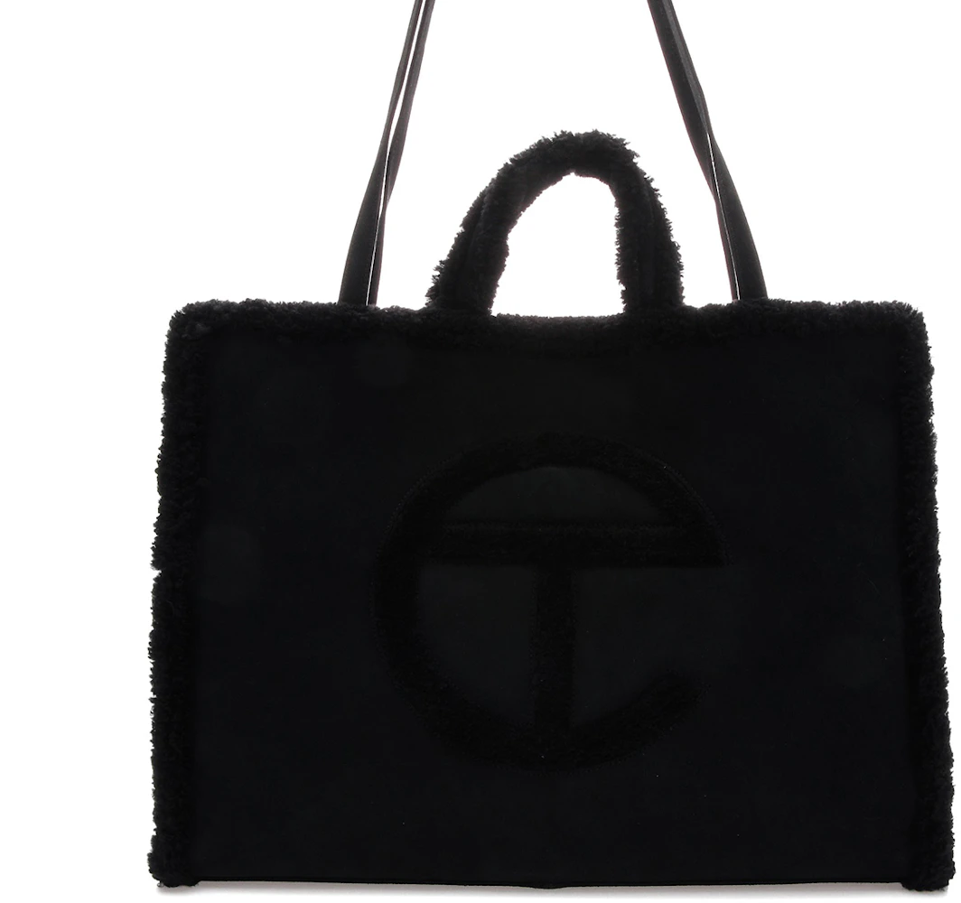 Telfar x UGG Shopping Bag Large Black in Shearling/Leather - US