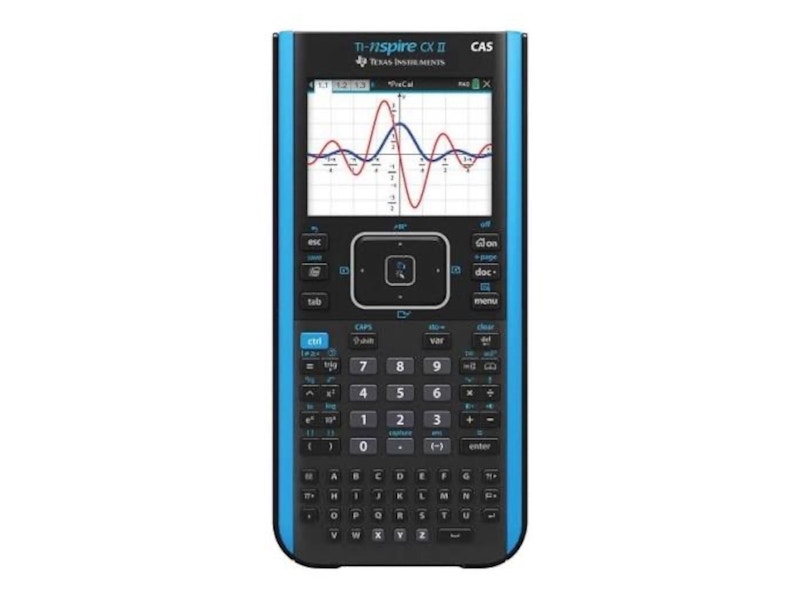 Texas Instruments TI-Nspire CX II CAS Graphing Calculator with Student Software NSCXCAS2/PFC/2L1/C Black / Blue