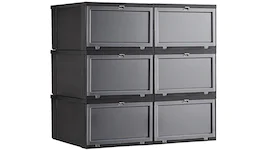 The Container Store Large Drop Front Sneaker Storage Box 6-Pack Black