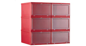 The Container Store Large Drop Front Sneaker Storage Box 6-Pack Red