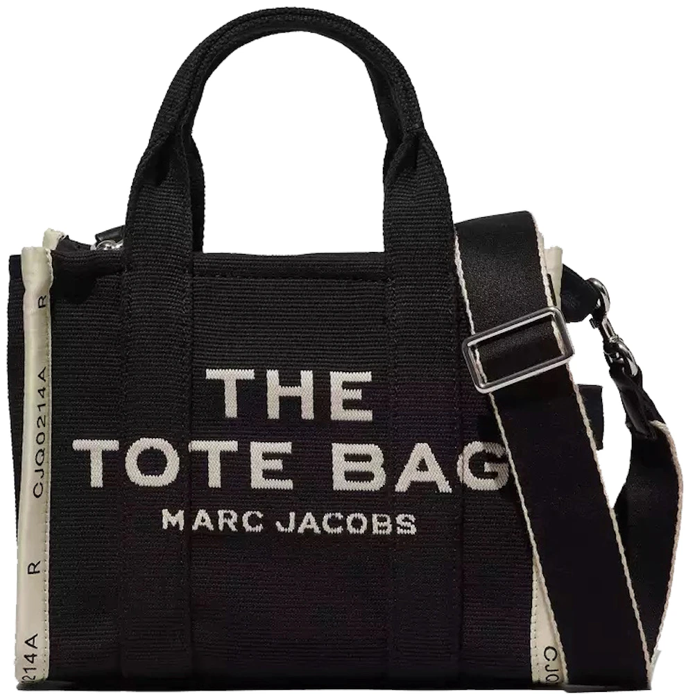 Marc Jacobs Jacquard Small Tote Bag Black in Woven Jacquard Canvas - US