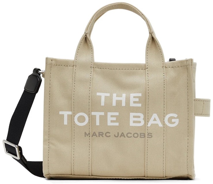 Marc Jacobs Small Tote Bag Beige in Woven Jacquard Canvas with Silver-tone  - US