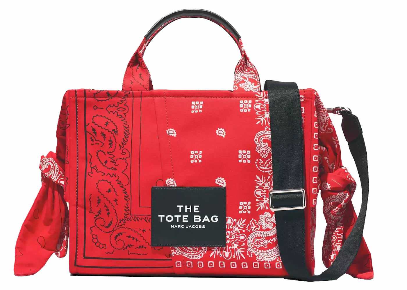 Marc Jacobs The Bandana Medium Tote Bag Red in Cotton with Silver
