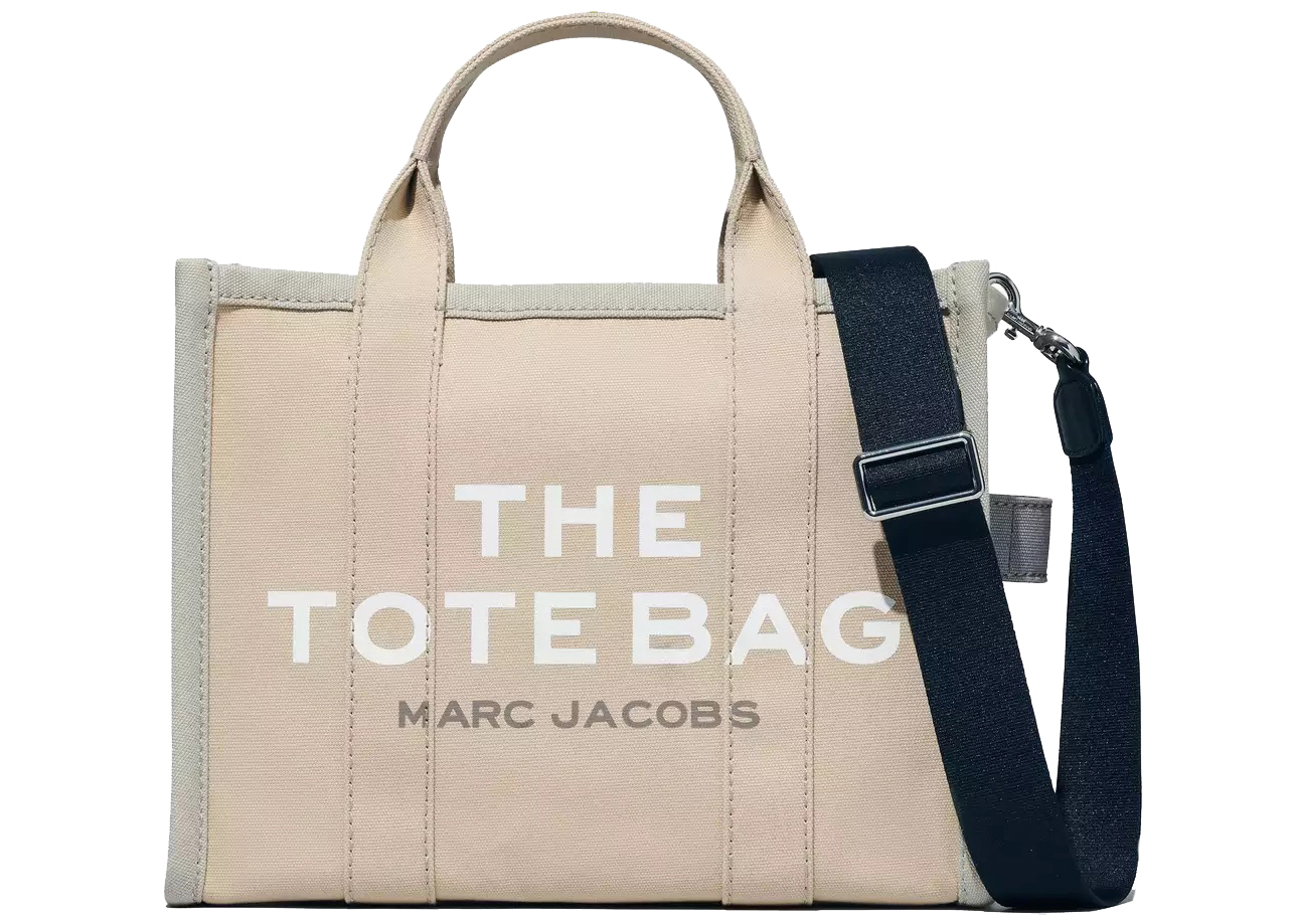 Marc Jacobs The Colorblock Tote Bag Medium Beige/Multi in Cotton