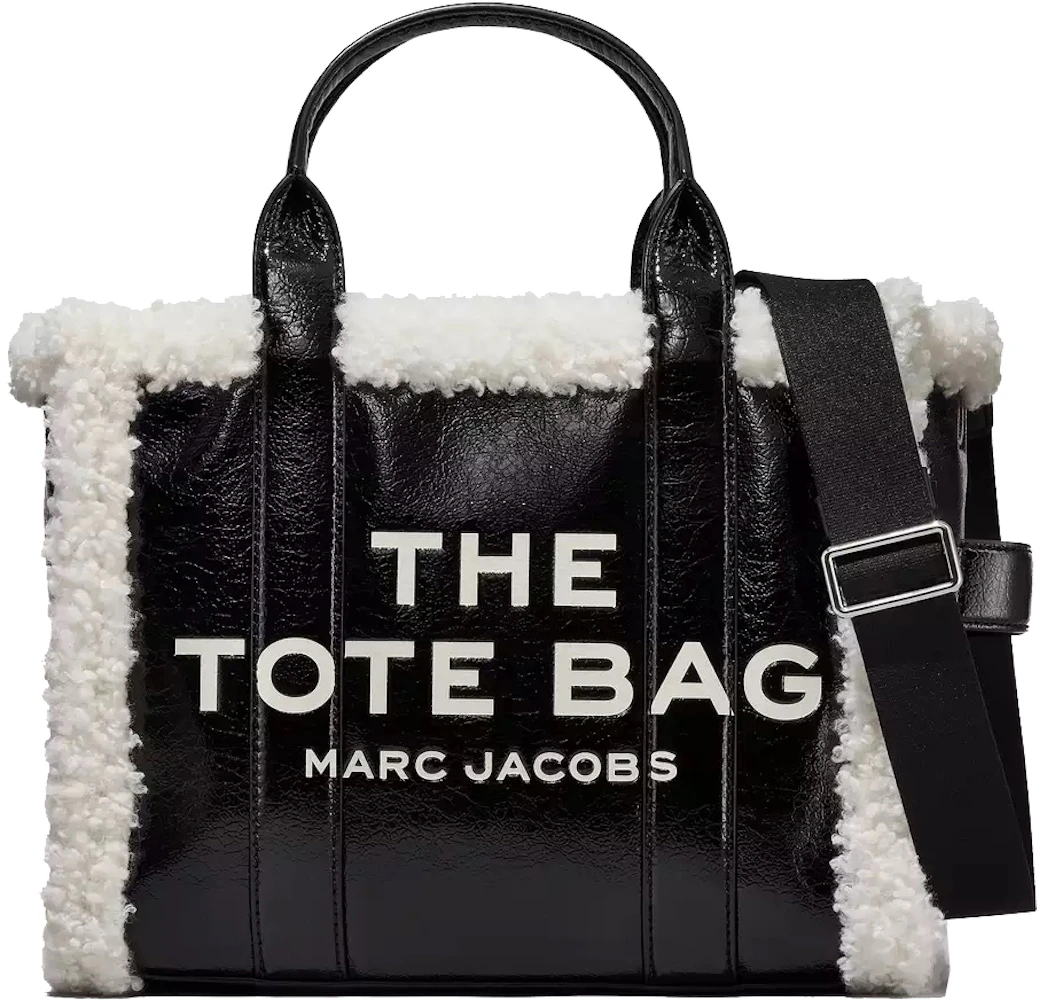 Marc Jacobs The Large Tote Crinkle Leather Tote Bag in Black