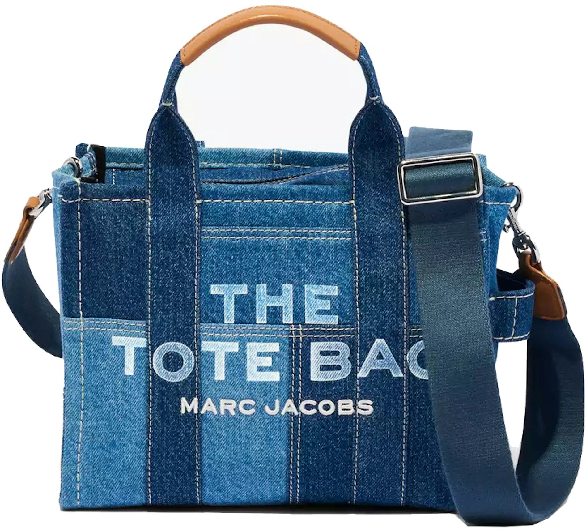 Marc Jacobs The Mini Traveller Tote Denim Tote Bag in Blue